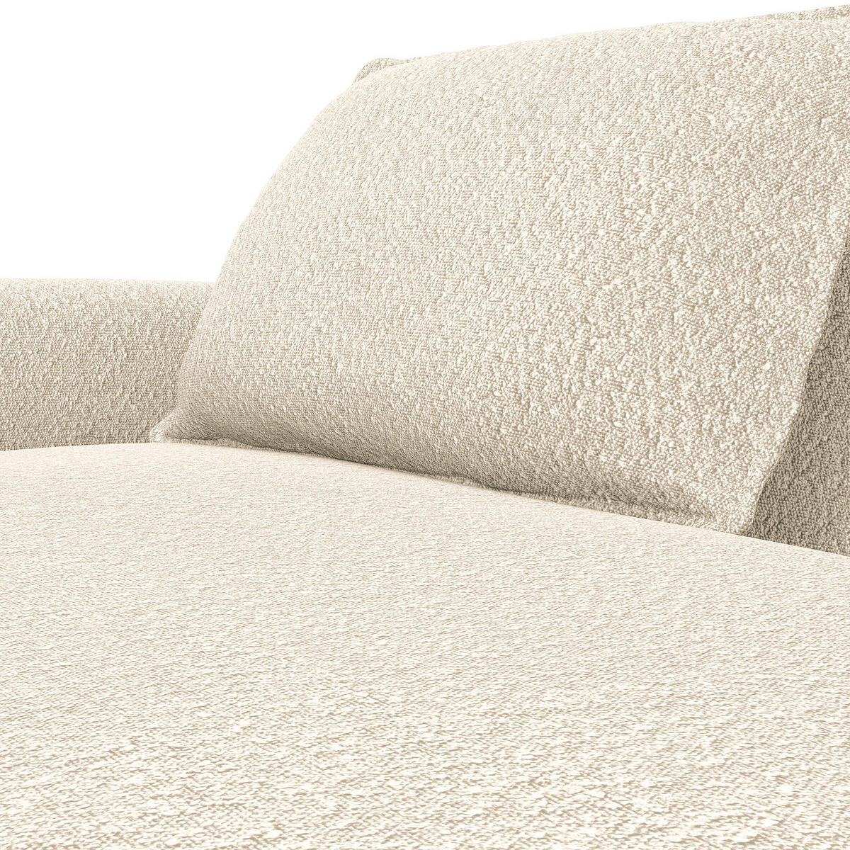 2,5-SITZER SOFA - Creme/Schwarz, Textil (217/82/156cm) - home24