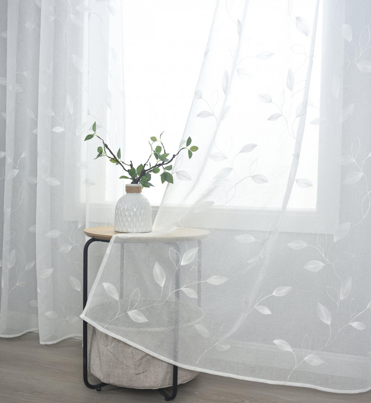VORHANG BAMBERG HxB 175x140 cm Weiß - Weiß, Textil (140/175/1cm) - Gardinenbox