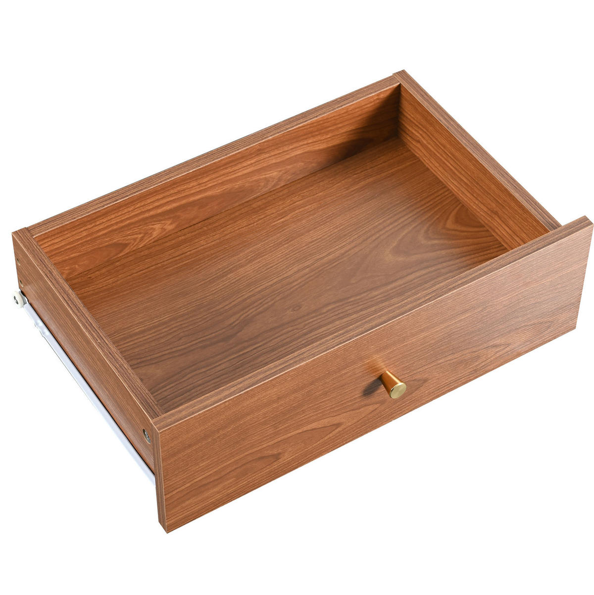 TV-LOWBOARD aus MDF 160x40x60 cm Walnuss mit Schiebetüren, Schubladen und Kabeldurchlässen - Weiß, Holzwerkstoff (160/60/40cm) - Modfu
