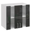 KÜCHENHÄNGESCHRÄNKE G80 2DS1 glänzend schwarz - Schwarz Hochglanz, Holzwerkstoff (80/60/31cm) - roe furniture