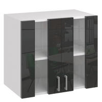 KÜCHENHÄNGESCHRÄNKE G80 2DS1 glänzend schwarz - Schwarz Hochglanz, Holzwerkstoff (80/60/31cm) - roe furniture