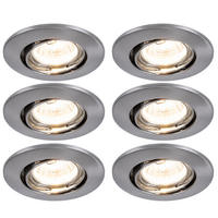 LED DECKENLEUCHTE Silber Aluminium 6er Set - Silberfarben, Metall (8.3/8.3/6cm)