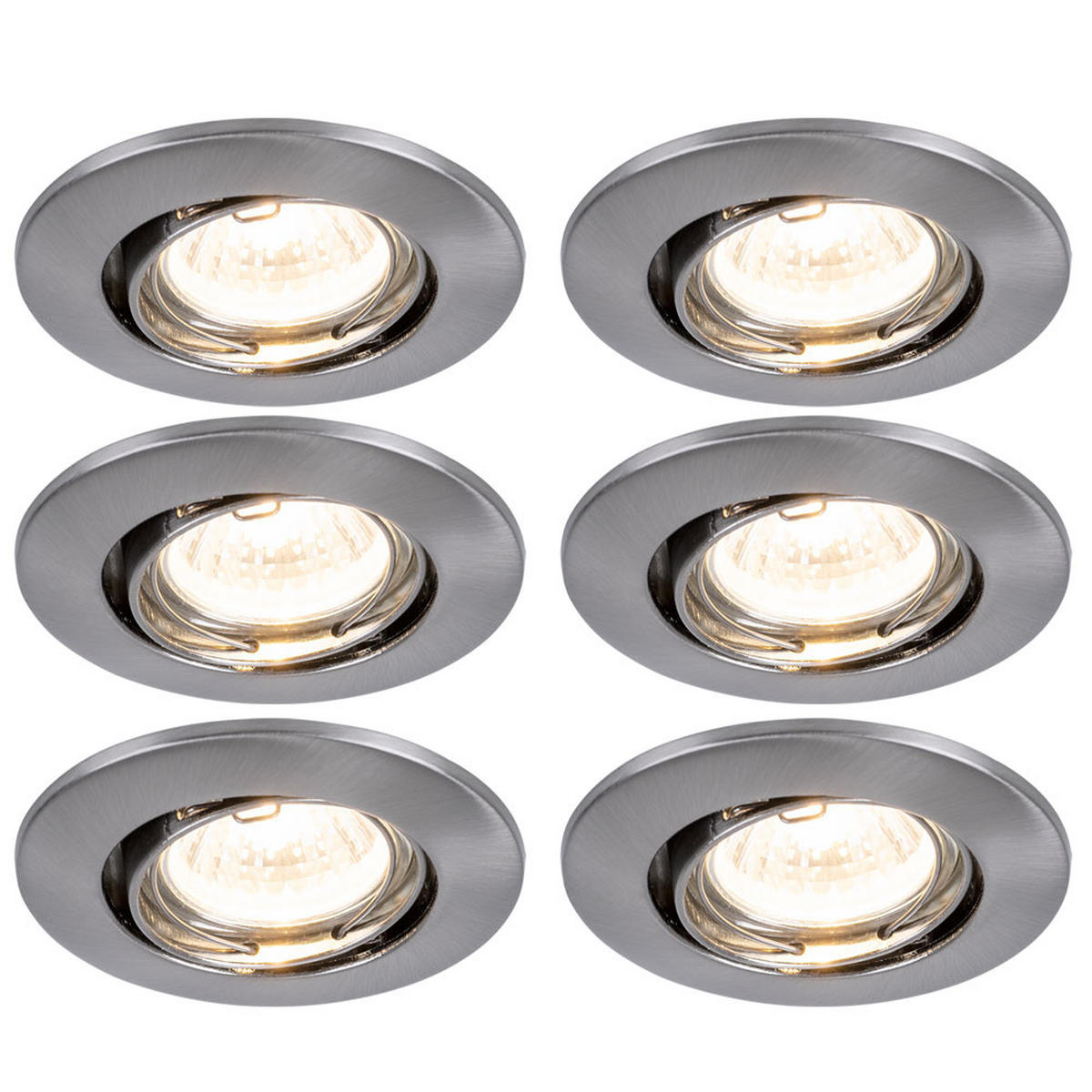 LED DECKENLEUCHTE Silber Aluminium 6er Set - Silberfarben, Metall (8.3/8.3/6cm)