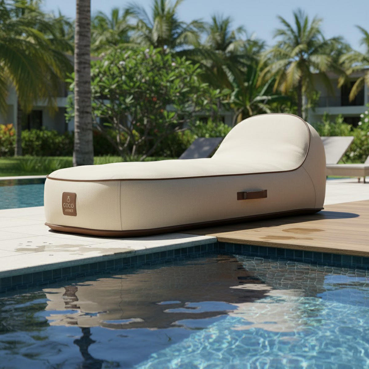 SONNENLIEGE PALMA Weiß - Creme/Weiß, Kunststoff/Textil (85/27/85cm) - Coco Lounge