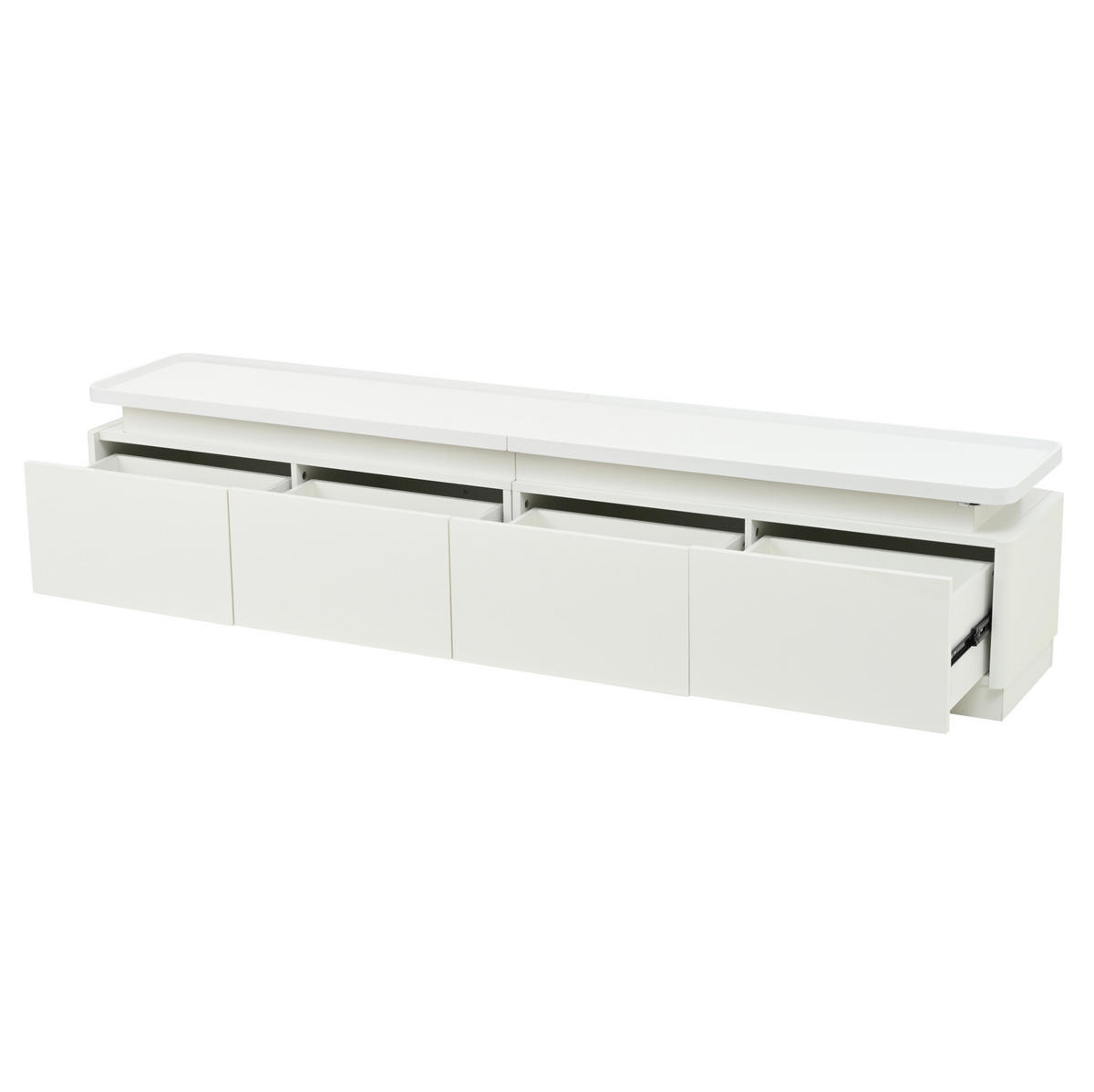 LOWBOARD 180/34/40 cm aus Spanplatte mit LED-Beleuchtung Weiß - Weiß, Holzwerkstoff (180/40/34cm) - Modenvie