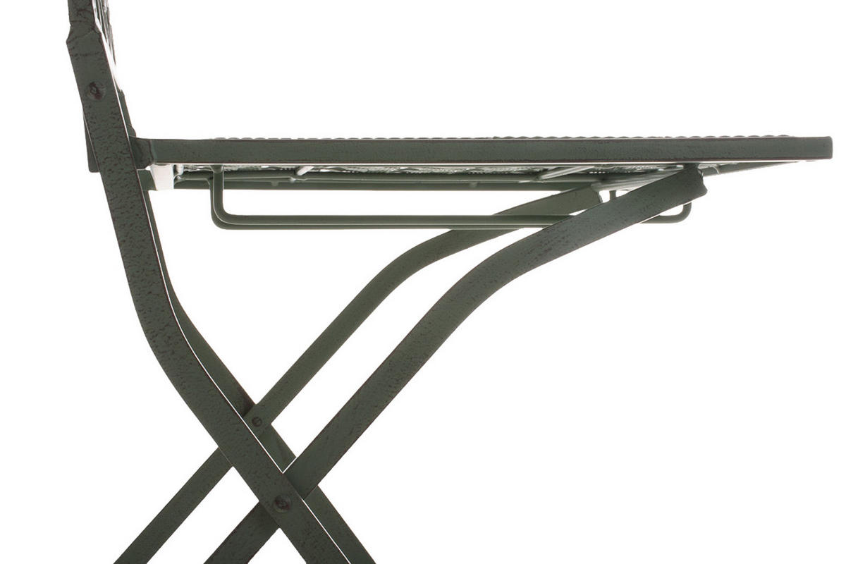 GARTENKLAPPSTUHL 2er Set Metall antik-grün - Grün, Metall (42/94/40cm) - CLP