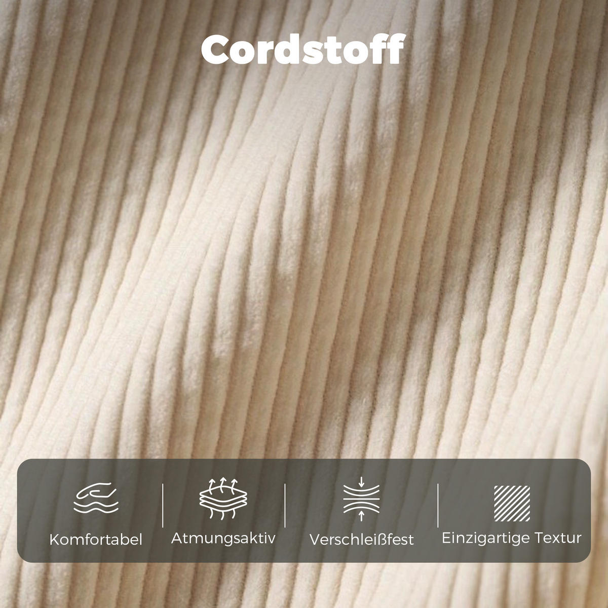 SOFA Polyester Beige - Beige/Naturfarben, Holz/Textil (63/79/117cm) - HOMCOM