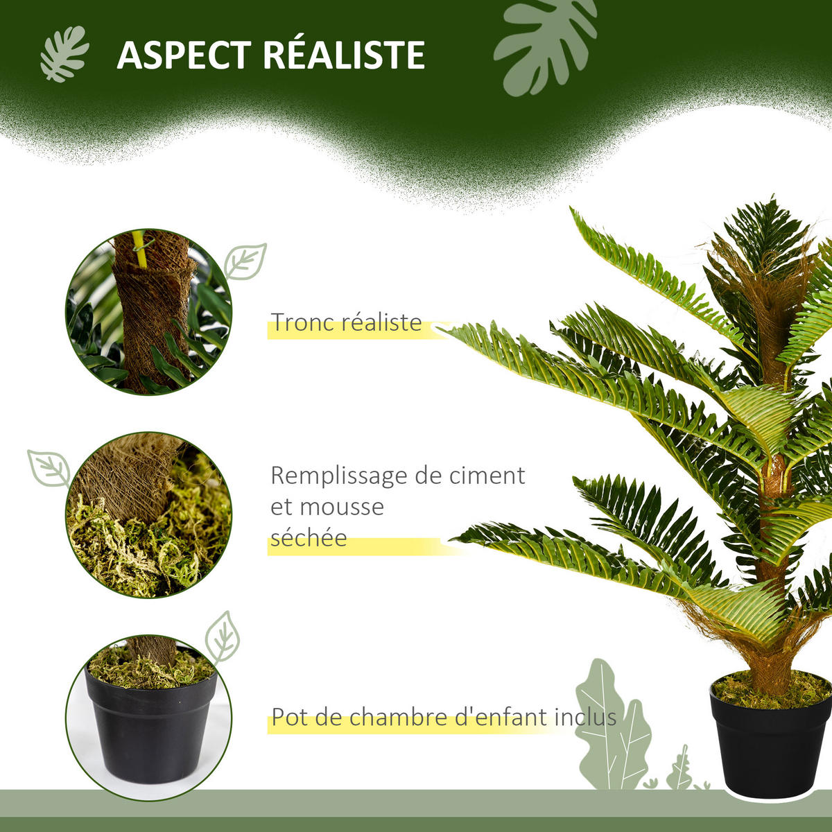 KUNSTBAUM Grün realistisch 85 cm mit Topf - Grün, Kunststoff (85cm) - PANGIVO