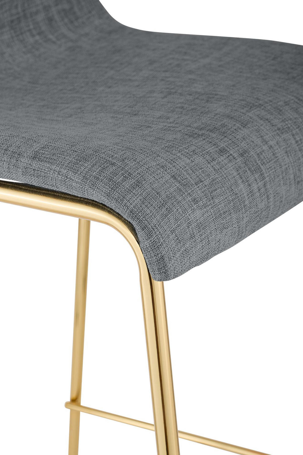 BARHOCKER Stoff Hellgrau - Goldfarben/Hellgrau, Textil/Metall (43/100/48cm) - CLP