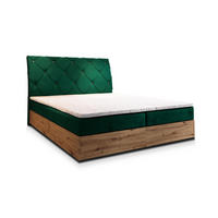 BOXBETT VELLANO 160x200 cm mit Matratze und Topper - Grün - Grün, Holz (160/200cm) - MASSENO