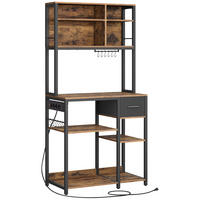 KÜCHENREGAL Steckdose verstellbar Standregal Küche - Braun, Metall (80/180/40cm) - Kaket