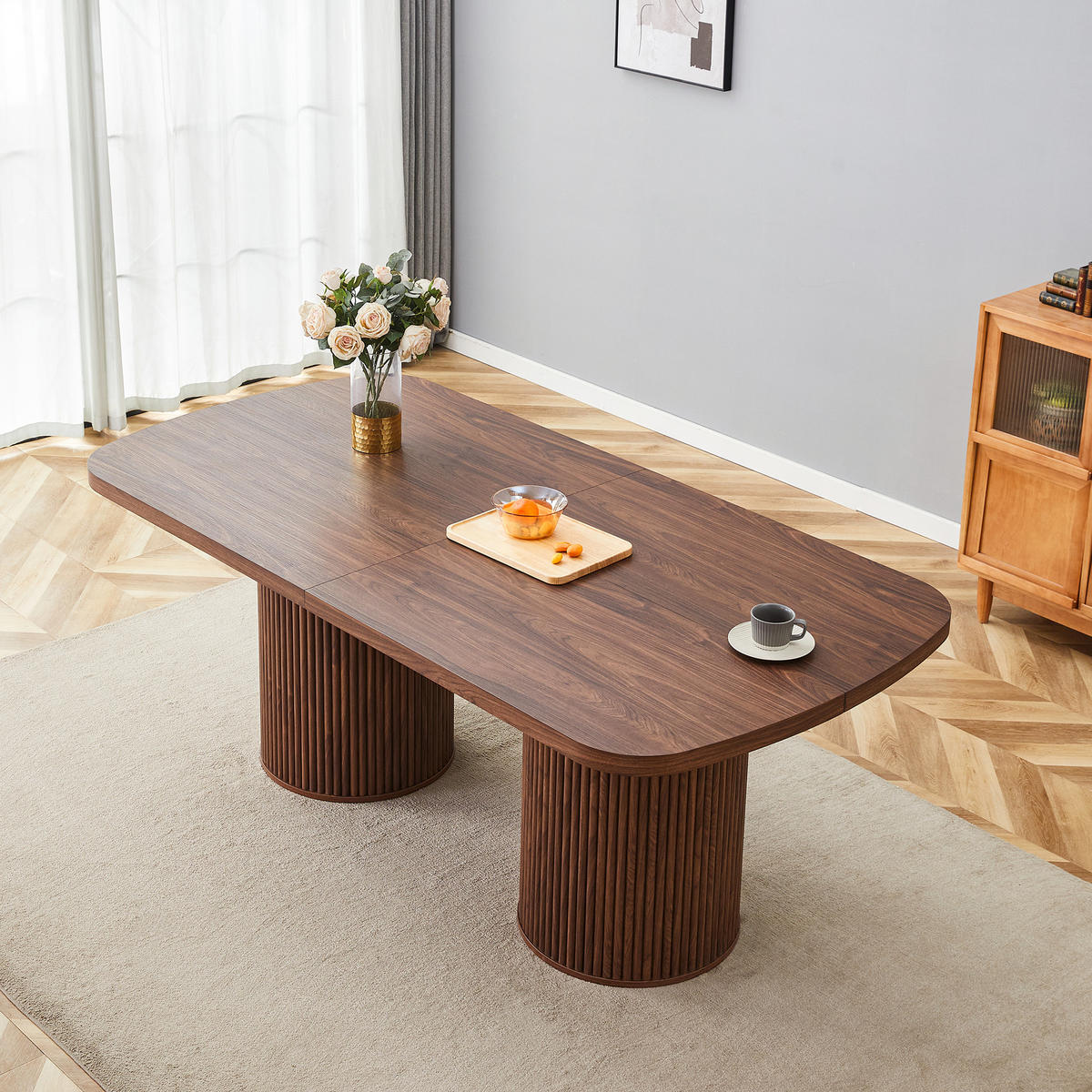 ESSTISCH Walnussoptik 180/90/76 cm - Walnussfarben, Holz (90/180/76cm) - PANGIVO