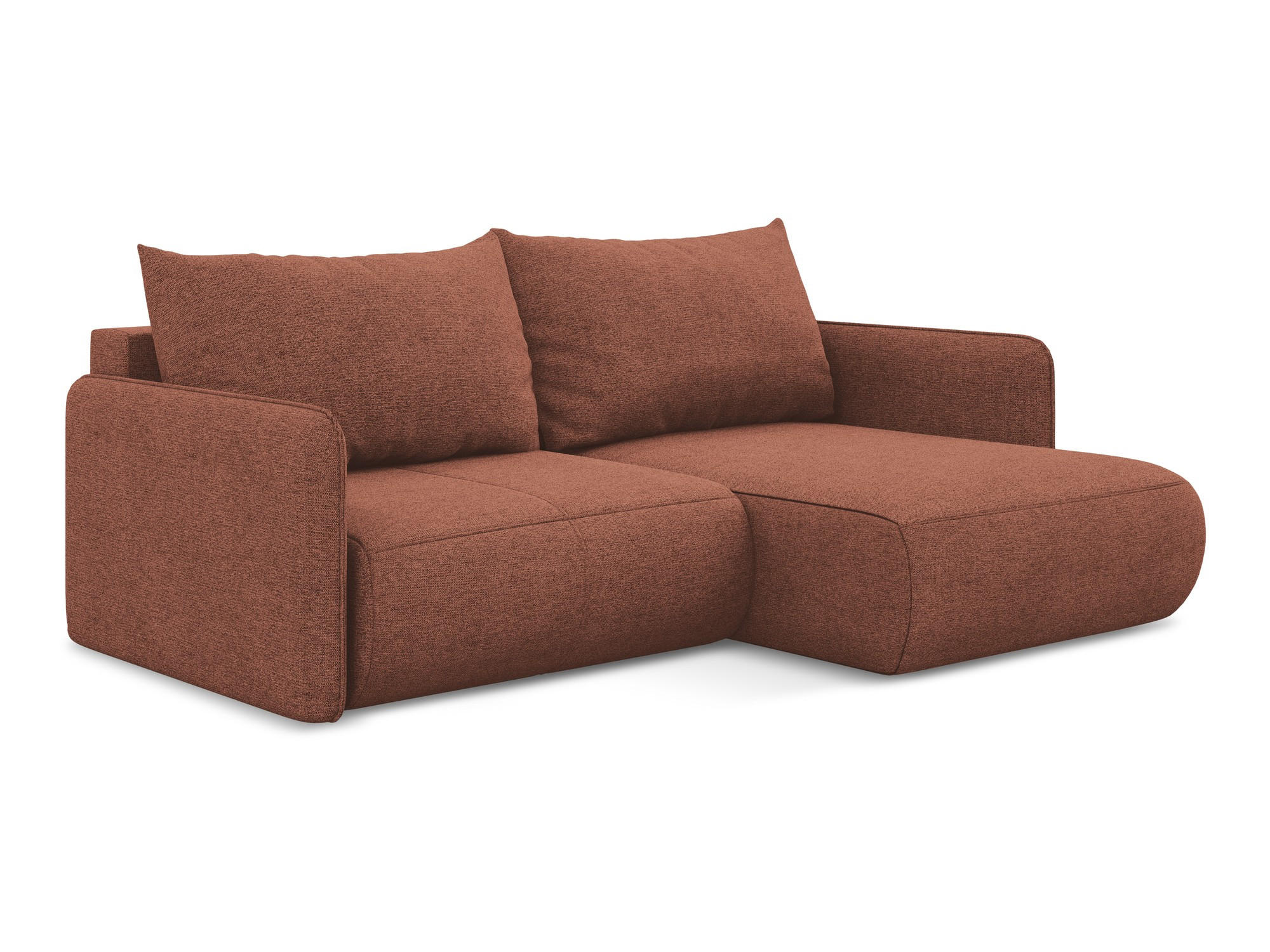 ECKSOFA mit Schlaffunktion Chenille Stoff Pink - Pink/Hellrosa, Kunststoff/Textil (207/148cm) - Makamii
