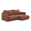 ECKSOFA mit Schlaffunktion Chenille Stoff Pink - Pink/Hellrosa, Kunststoff/Textil (207/148cm) - Makamii
