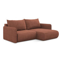 ECKSOFA mit Schlaffunktion Chenille Stoff Pink - Pink/Hellrosa, Kunststoff/Textil (207/148cm) - Makamii