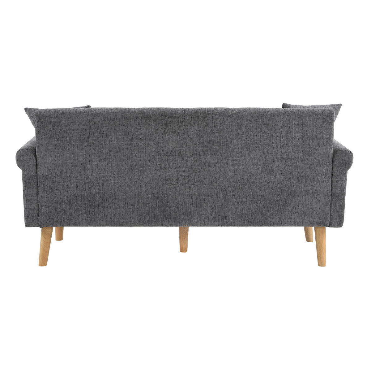 SOFA od ženilje, 162/74/77 cm siva, dvosjed s jastucima - siva, tekstil (77/162/74cm) - BEAOK