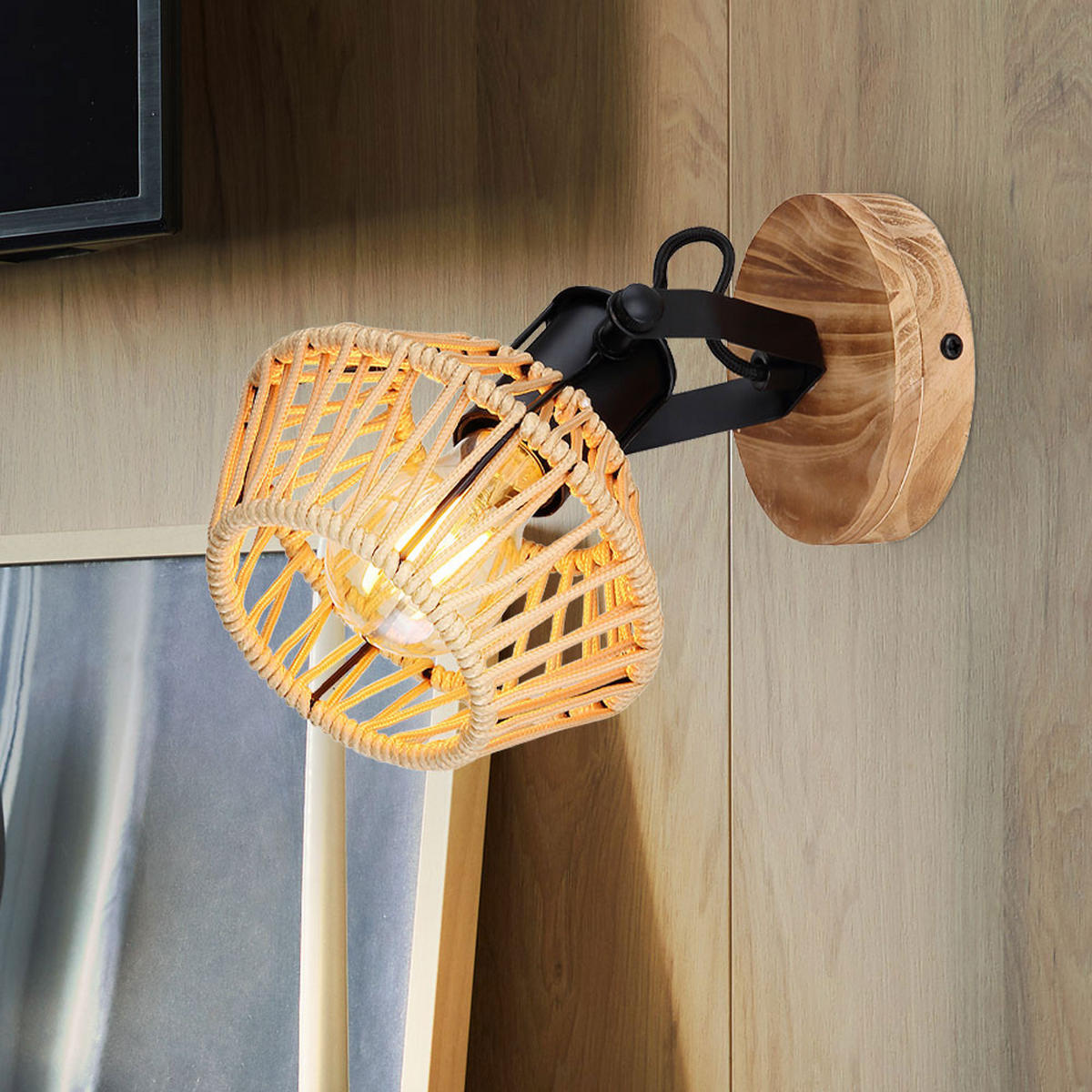 WANDLEUCHTE Metall Braun - Braun, Metall (16/22/25.3cm) - Globo Lighting