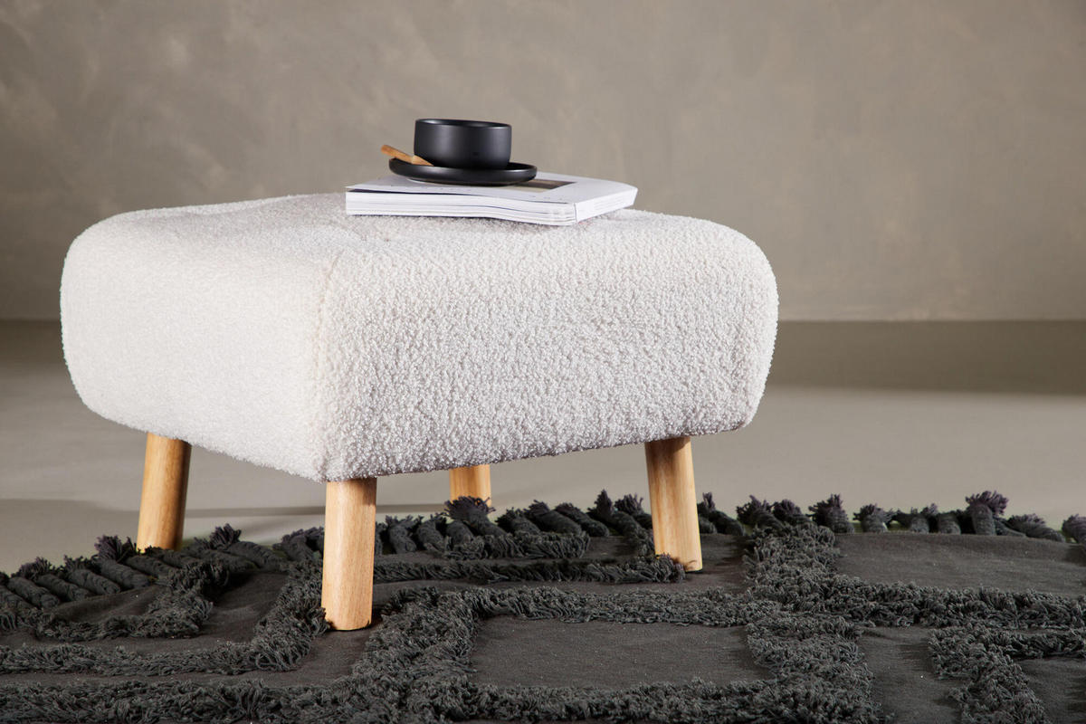 SITZPOUF SALINA Weiß 60x60x28 cm - Weiß, Textil (60/28/60cm) - FURNLUX