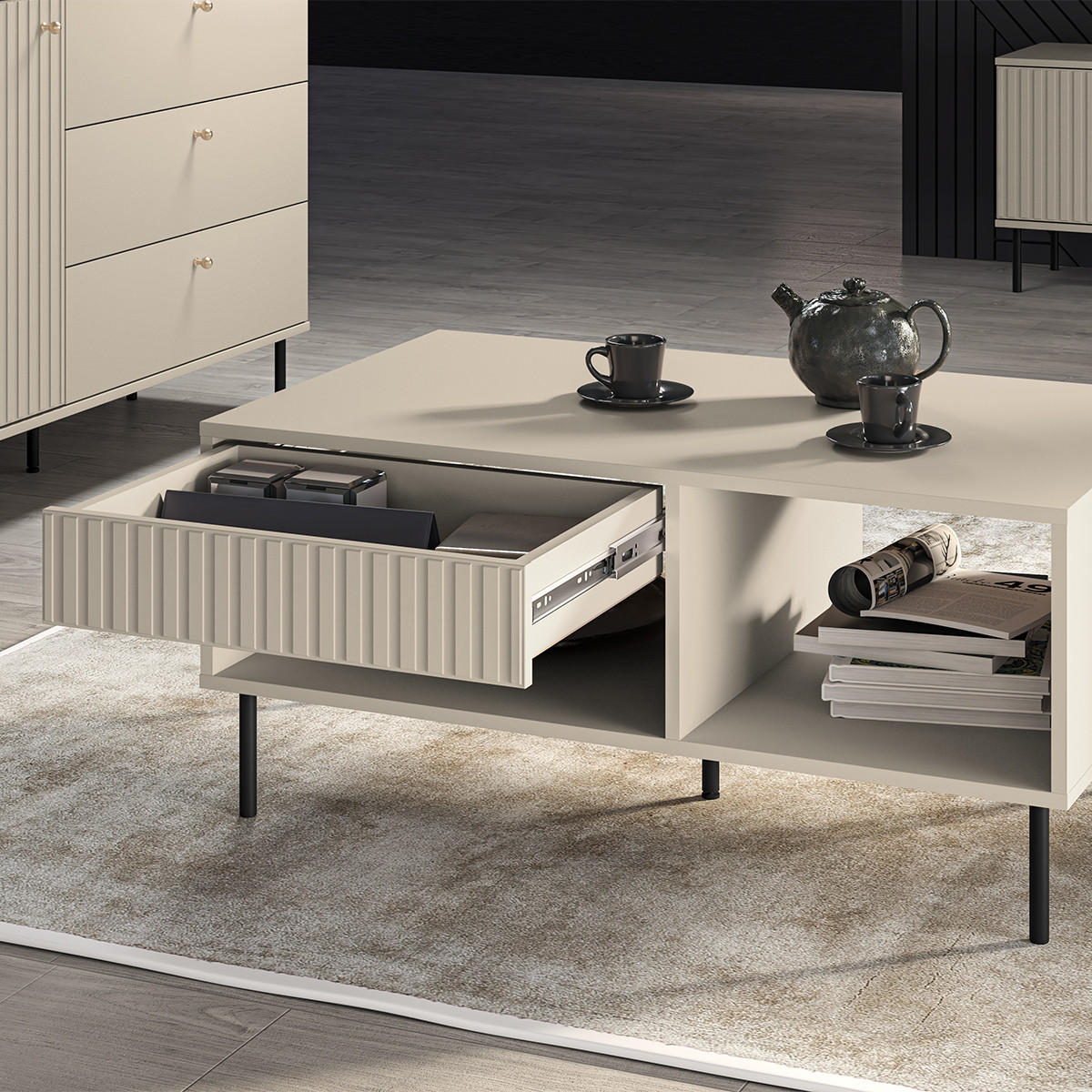 COUCHTISCH Nova Beige - Beige, Holzwerkstoff (60/100/45cm) - Petits-meubles