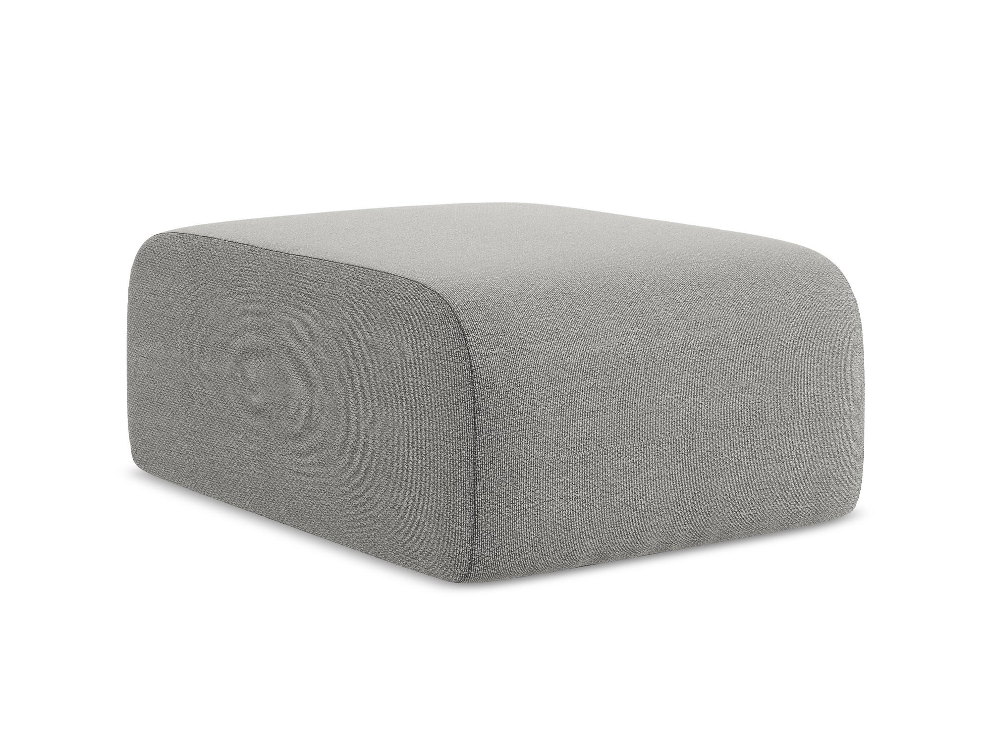 POUF Bouclé Stoff Grau - Hellgrau/Schwarz, Holzwerkstoff/Kunststoff (72/42/94cm) - Makamii