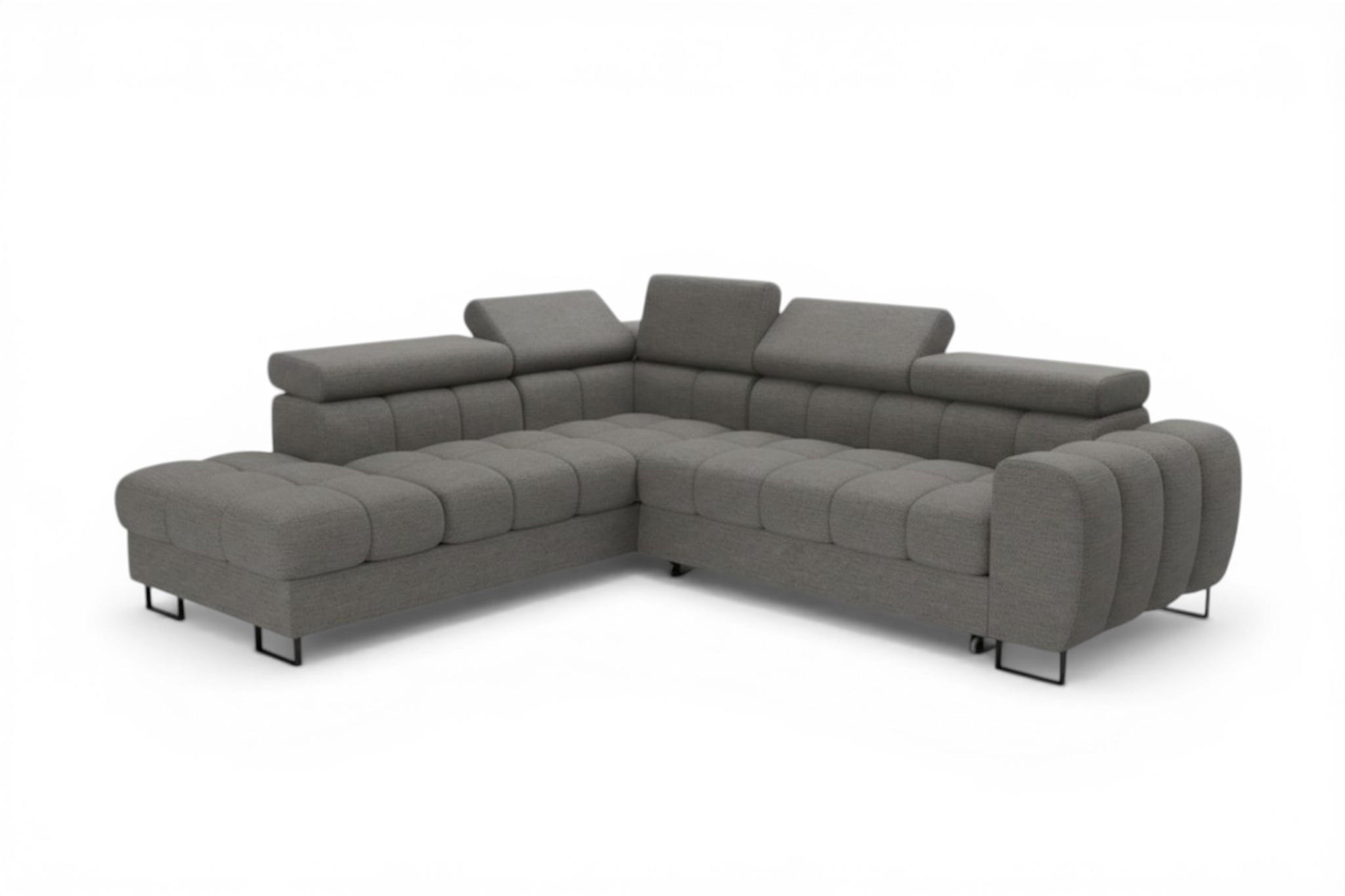 ECKSOFA Bastien Max Mit Schlaffunktion - Dunkelgrau, Holzwerkstoff/Textil (225/260cm) - Fun Möbel