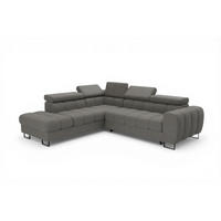 ECKSOFA Bastien Max Mit Schlaffunktion - Dunkelgrau, Holzwerkstoff/Textil (225/260cm) - Fun Möbel