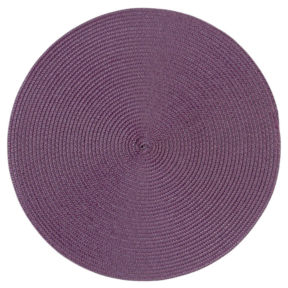 PLATZSET Polypro Aubergine rund ca. 35 cm Tischset - Aubergine, Kunststoff (35cm) - TiborTex