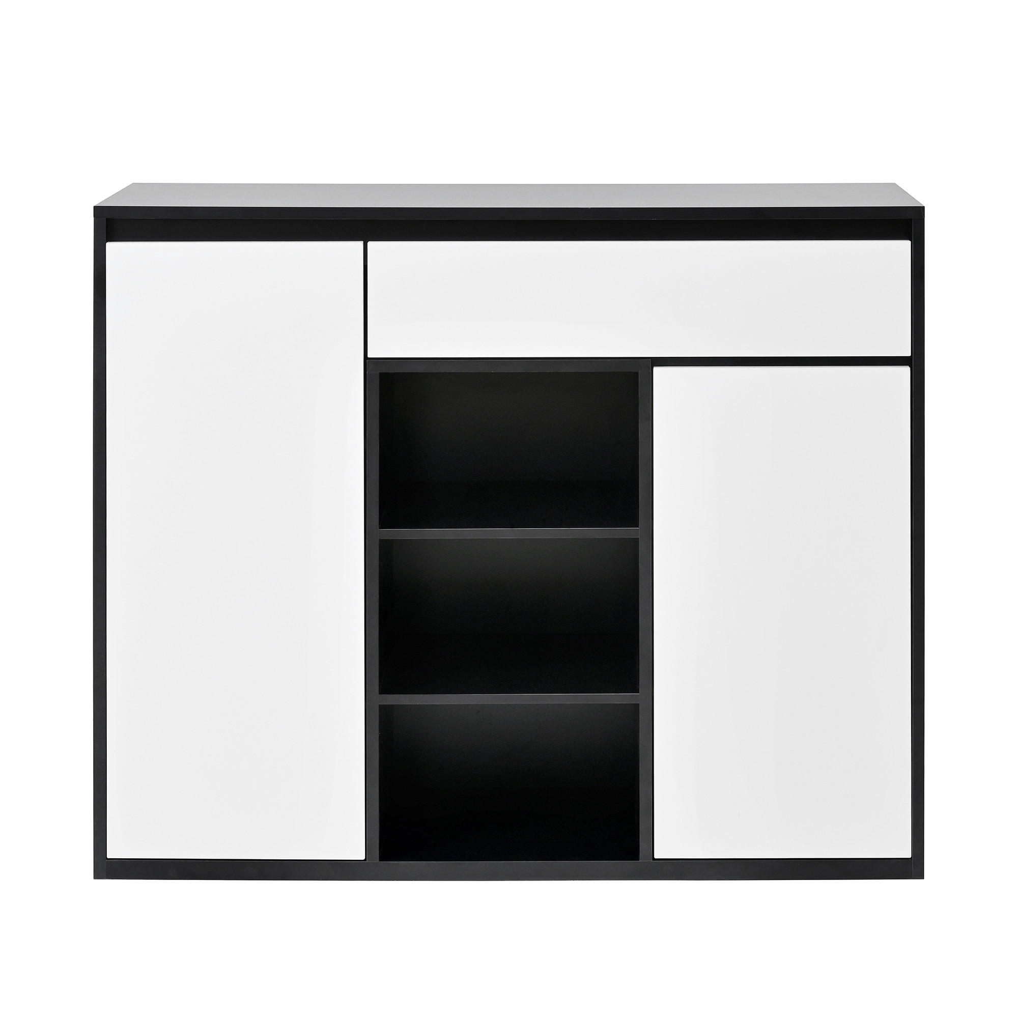 SCHUHSCHRANK Schwarz 105/39,5/86 cm - Schwarz, Holzwerkstoff (105/86/39.5cm) - PANGIVO