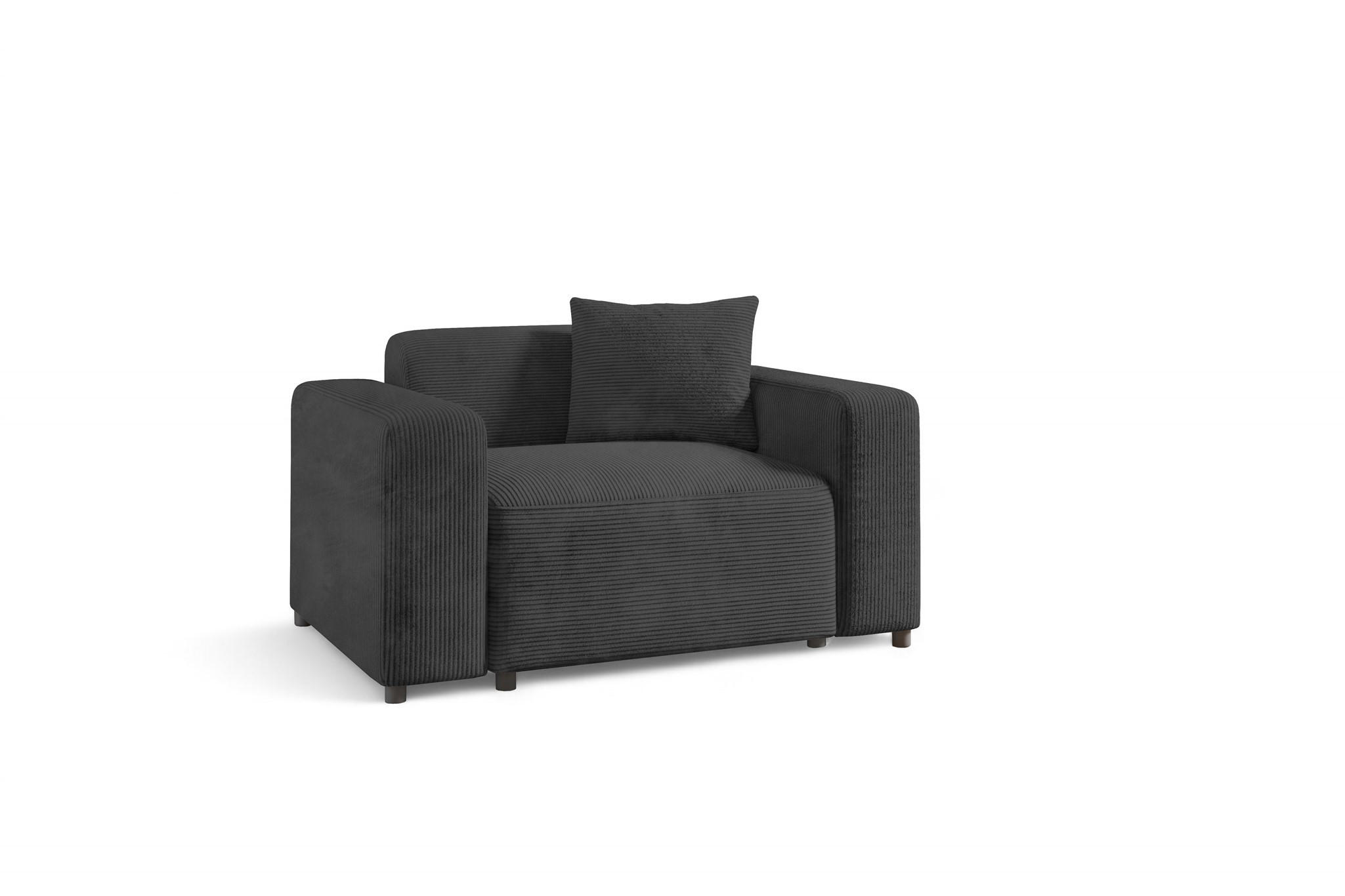 SESSEL Megan In Poso - Dunkelgrau, Holzwerkstoff/Textil (145/75/98cm) - Fun Möbel