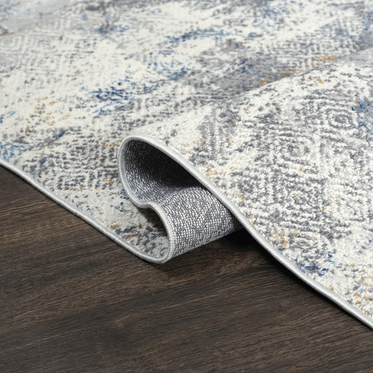 KOBEREC béžový krémový abstraktní - 120 x 170 cm - šedá, textil (120/170cm) - Mazovia
