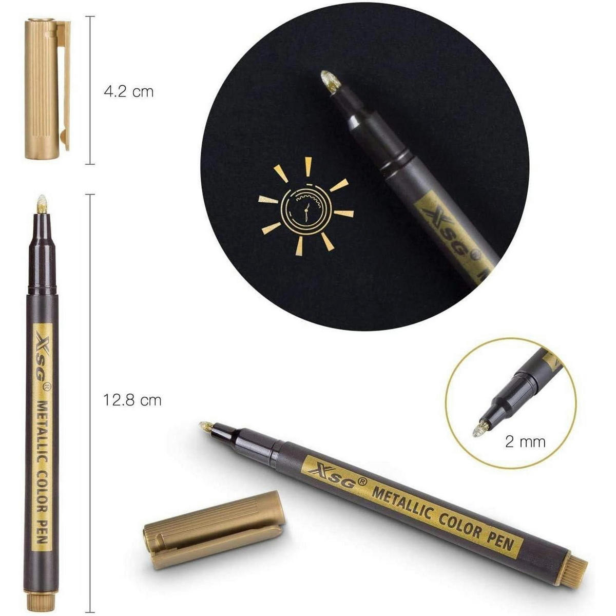 MARKER Stifte Set 10 Farben Metallic 2mm Spitze - Multicolor, Kunststoff (1/1/12.8cm)