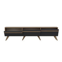 TV-MÖBEL 3 Türen Anthrazitgrau L180 cm - Amsterdam - Anthrazit, Holzwerkstoff (35/42/180cm) - Calicosy