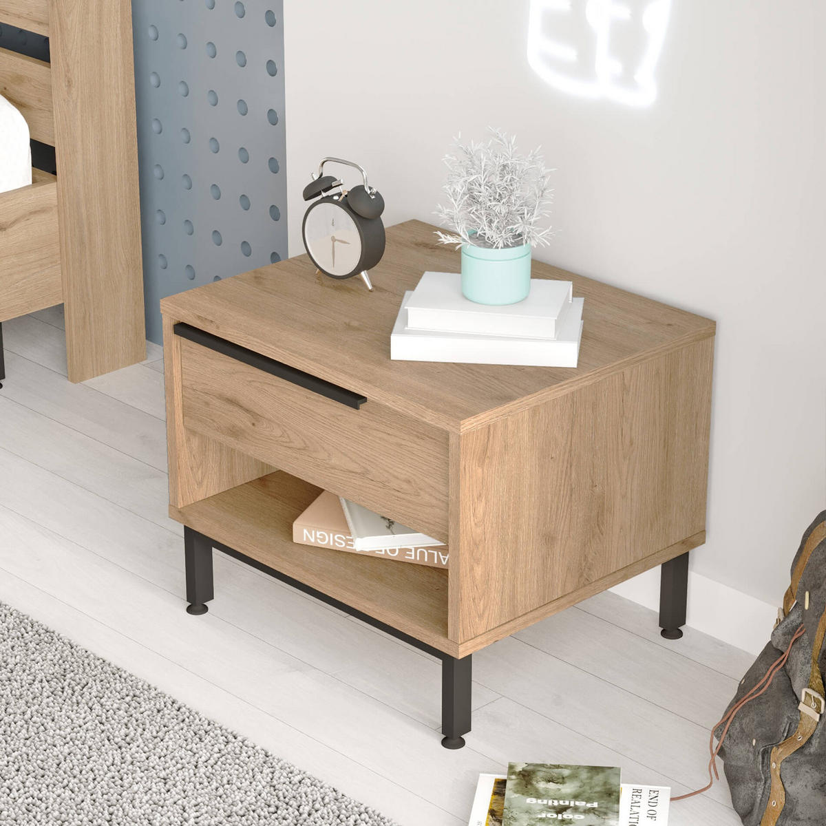 NACHTTISCH 42,5/44,5/53,5 cm - Braun, Holz (42.5/53.5/44.5cm) - Mobili Rebecca