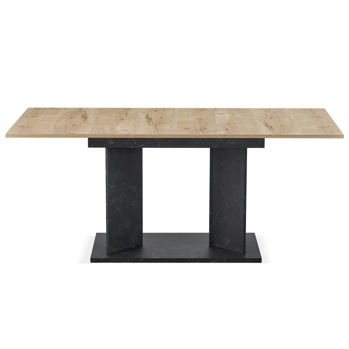ESSTISCH VIVIAN 120-160/80/76 cm - Anthrazit/Eiche San Remo, Holzwerkstoff (80/120/76cm) - B&D Home