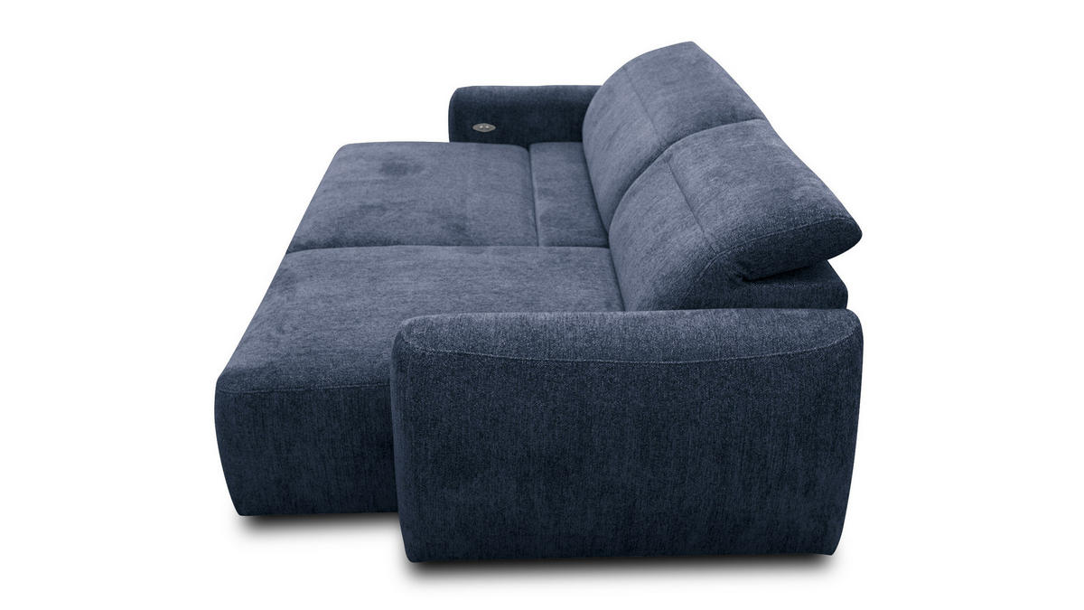 ECKSOFA NERO 4-Sitzer, dunkelblau - Schwarz/Dunkelblau, Holz/Textil (272/81/159cm) - Courtois Laville