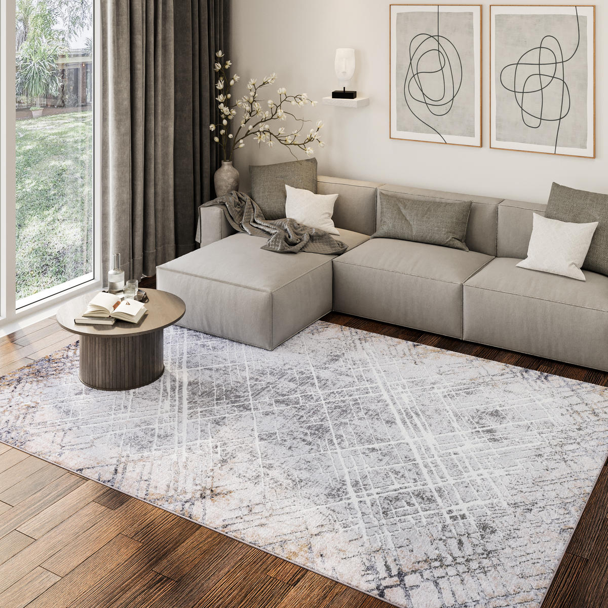 TEPPICH COMO Grau 140/200 cm - Grau, Kunststoff (140/200cm) - Tapiso