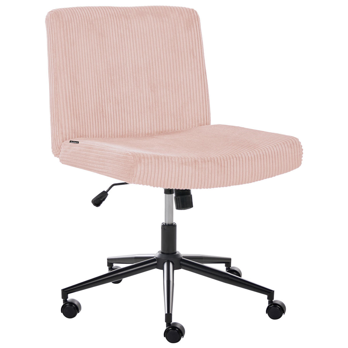 SCHREIBTISCHSTUHL Cord Pastellrosa Geddes - Pink, Textil (59/85/71cm) - Beliani