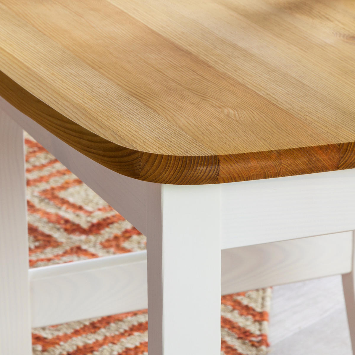 ESSZIMMERSTUHL - Kiefer massiv, 2er-Set - Braun/Weiß, Holz (44/92/45cm) - home24