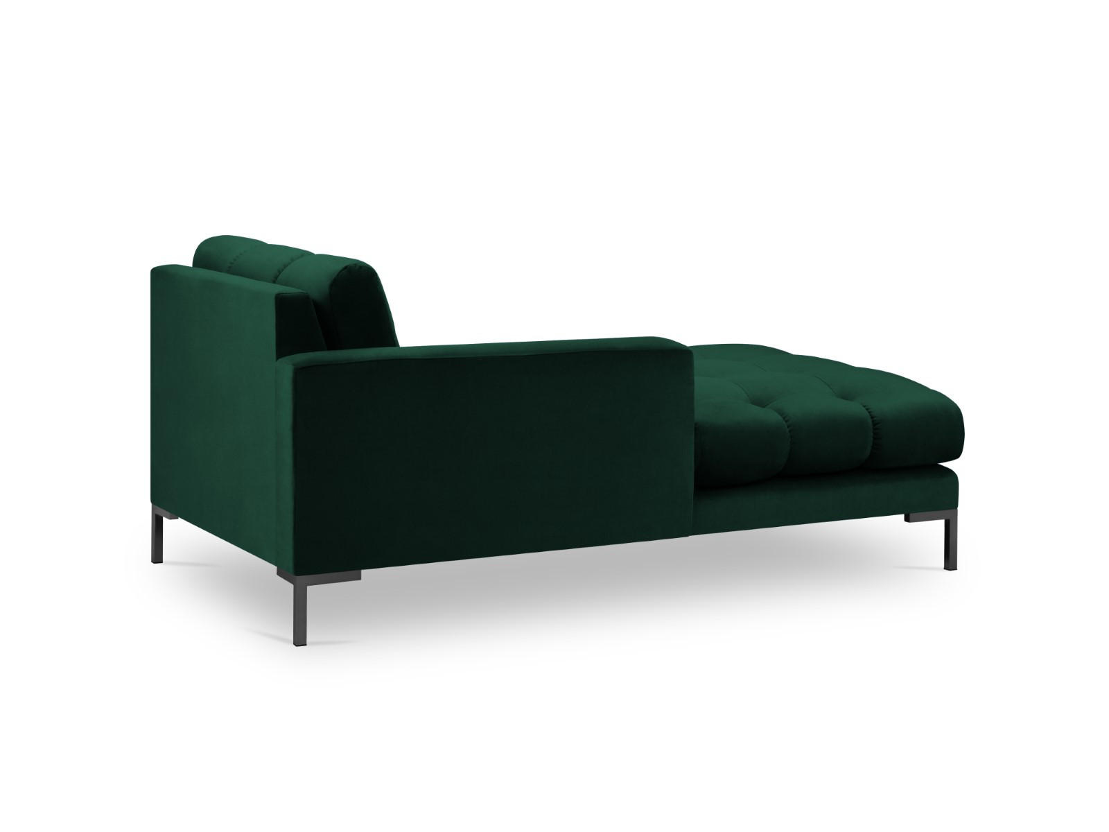 CHAISELONGUE links Mamaia aus Samt flaschengrün - Grün, Textil (102/75/185cm) - Micadoni