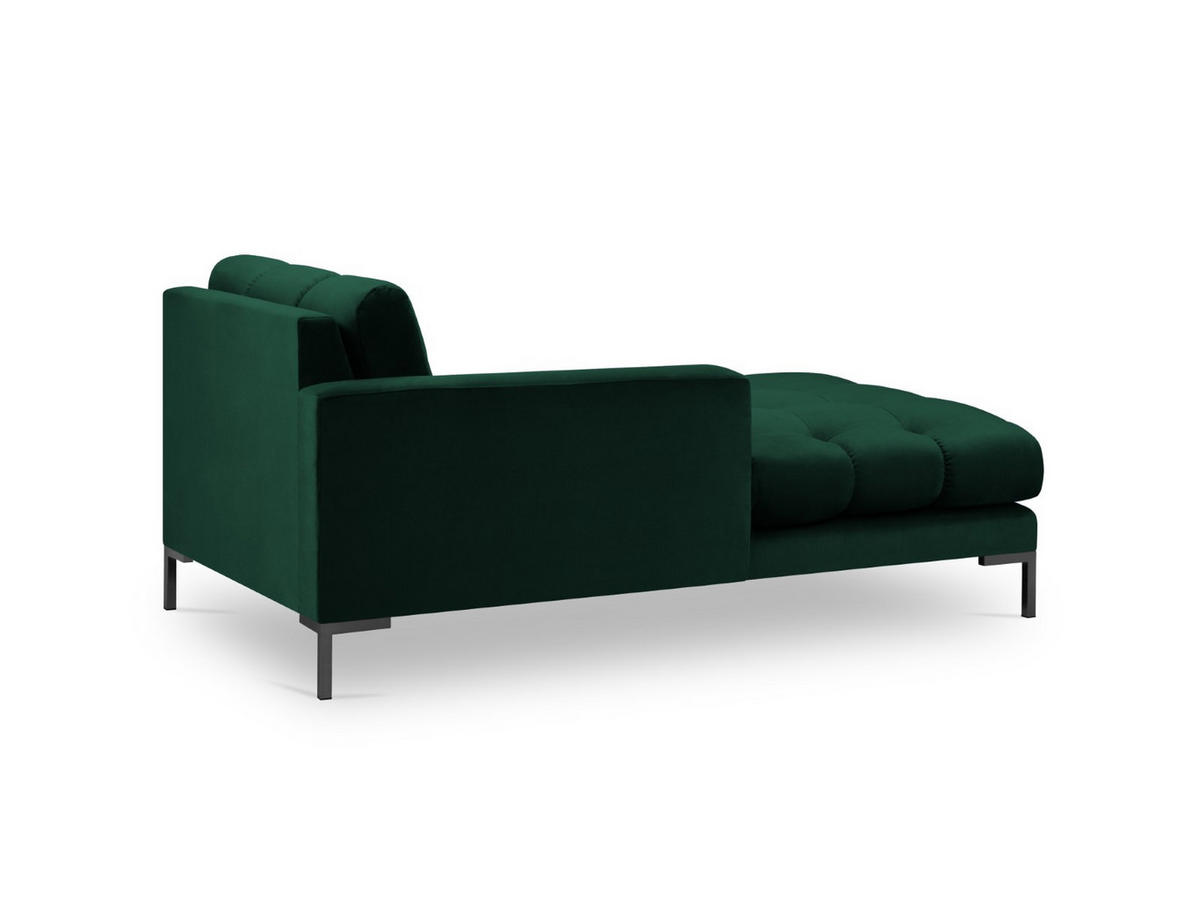 CHAISELONGUE links Mamaia aus Samt flaschengrün - Grün, Textil (102/75/185cm) - Micadoni