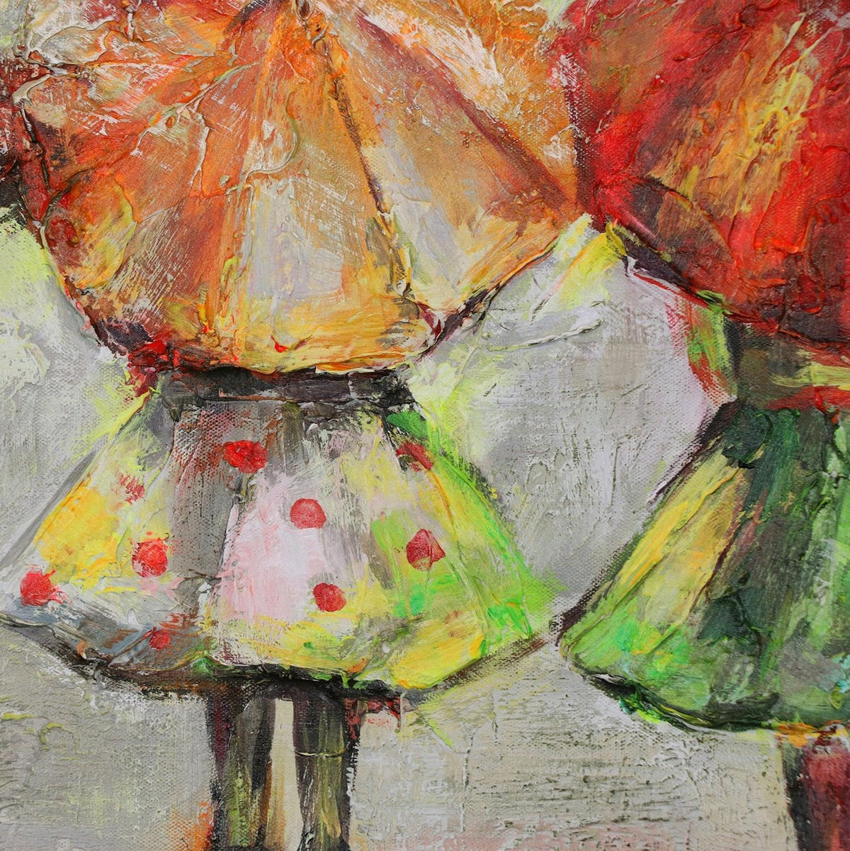 GEMÄLDE Sommerregen auf Keilrahmen 140x100 cm - Orange, Holz (140/100cm) - YS-art gallery