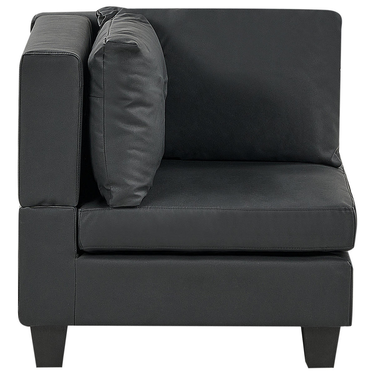 ECKMODUL Kunstleder Schwarz Unstad - Schwarz, Kunststoff (76/72/76cm) - Beliani