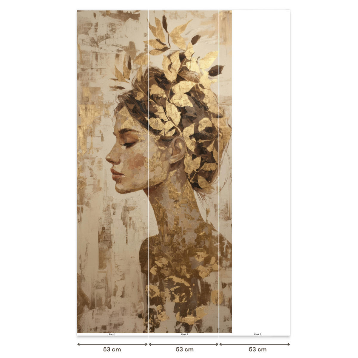 TAPETE - Frau - Gold - Abstrakt - Textur - 120x260 cm - Goldfarben, Papier (120/260cm) - OnlyWow
