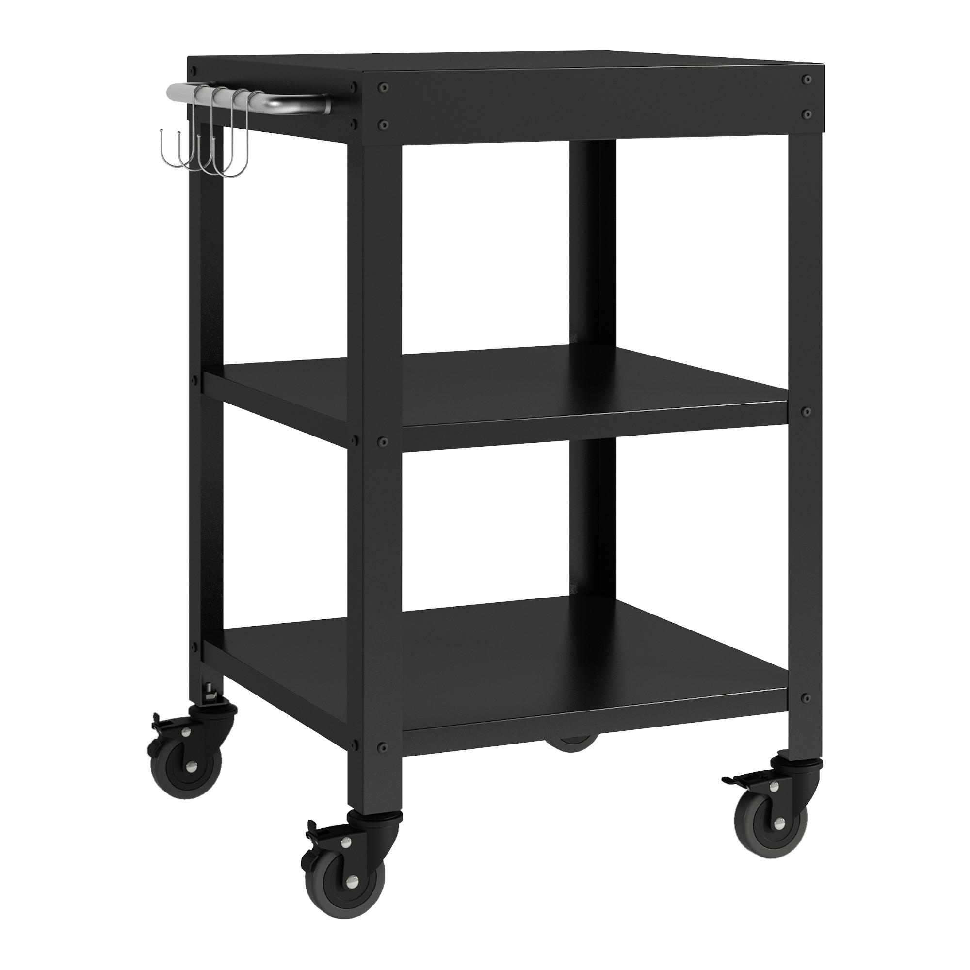 ZAHRADNÍ SERVÍROVACÍ VOZÍK Bolognano - černá, kov (50/80.5/50cm) - casa.pro