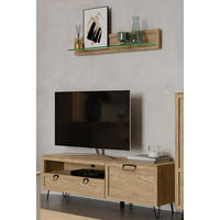 WOHNZIMMER-SET Limbo Eiche Artisan 2-teilig - Eiche Artisan/Braun, Holz/Metall (160/53/42cm) - Feldmann-Wohnen