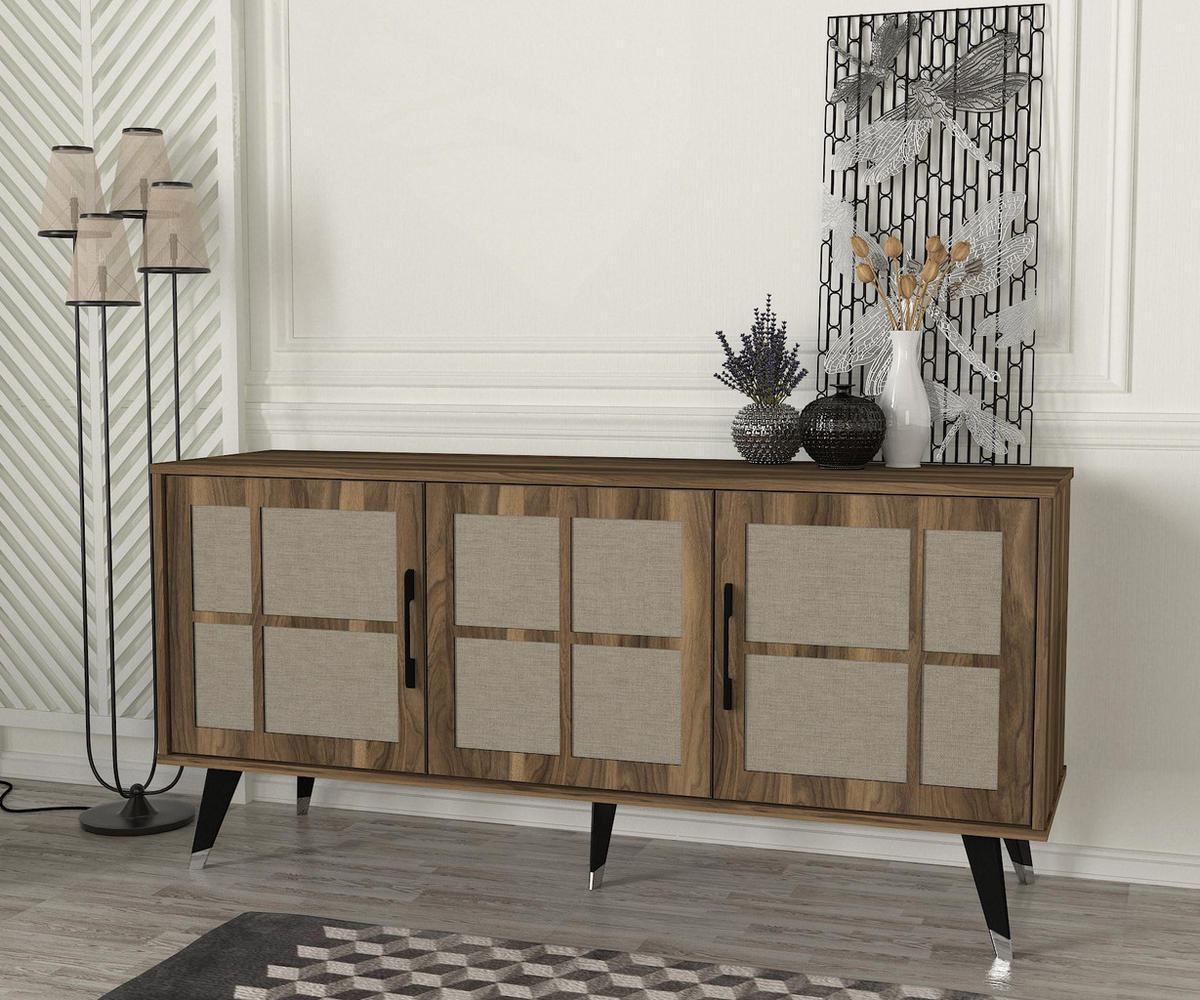 SIDEBOARD Logan Braun Grau - Braun/Grau, Holzwerkstoff (160/76/45cm) - moebel17