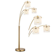 LED STEHLEUCHTE Metall Gold - Goldfarben, Glas (100/110/180cm) - Globo Lighting