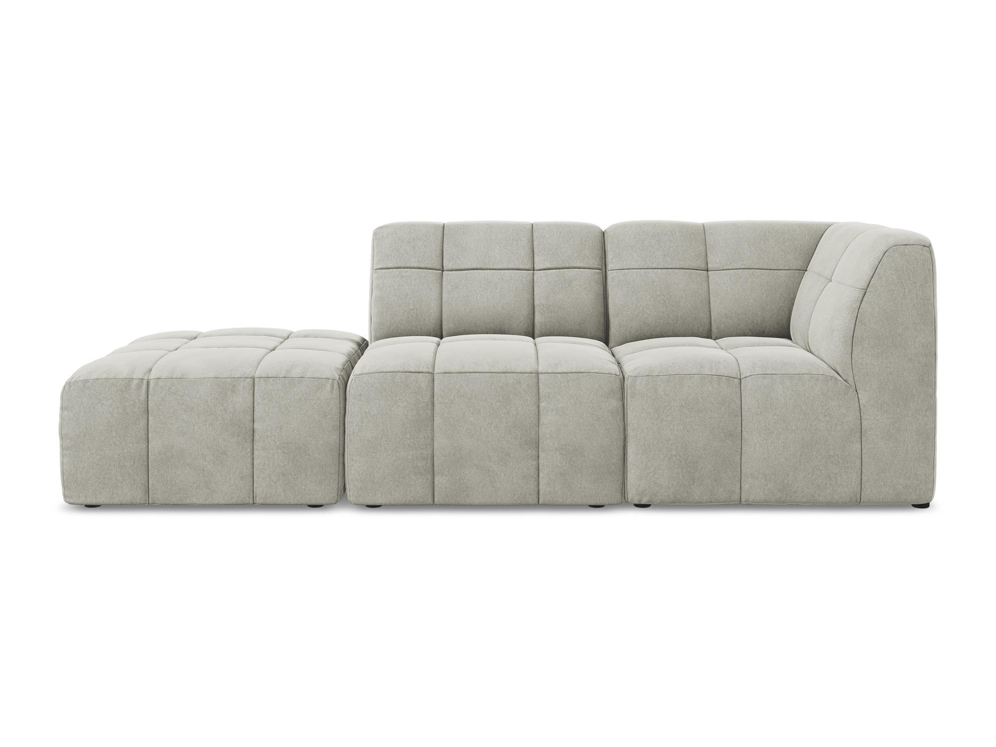 ECKSOFA Links Samt Stoff Grau - Hellgrau/Schwarz, Holzwerkstoff/Kunststoff (240/90cm) - Makamii