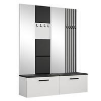 GARDEROBENSCHRANK MODULO 161,2/204/40 cm Modern Garderobe-Set Weiß - Schwarz/Weiß, Holzwerkstoff (161.2/204/40cm) - MASSENO