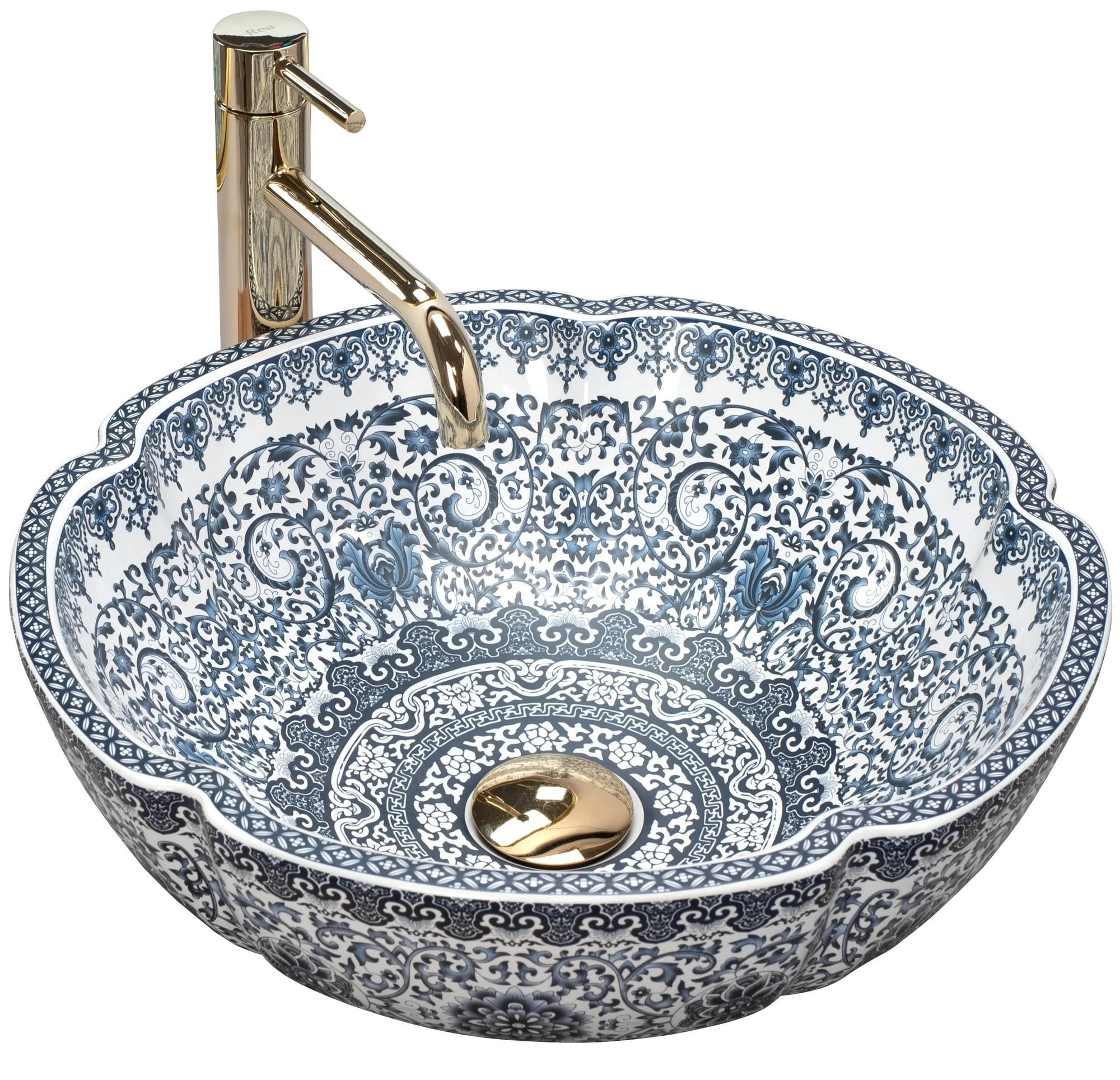 AUFSATZWASCHBECKEN Rea Vivien - Blau, Keramik (42.5/15/42.5cm) - REA